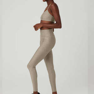 Ensemble de yoga pour femmes en cristal à coutures solides avec logo personnalisé, nouveau design, séchage rapide, respirant, ensemble 2 pièces - Product Image 6