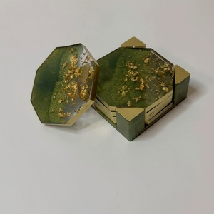 Imperial Crafted Home Handmade Resin Octagonal Costers Modern Customized Thickness Drink <b>Coaster</b> Heat Resistant Reusable Mats - Product Image 1