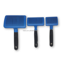 Brosse de toilettage pour animaux de compagnie en métal, outils de nettoyage pour chiens/chats/petits animaux, modèle Kaico, en stock, MOQ 200 pièces, BLEU-NOIR