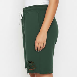 OEM/ODM Custom Made 100% Cotton Hip Hop Style Ripped Off <b>Shorts</b> For <b>Women</b> High Quality <b>Long</b> Length Breathable <b>Women's</b> <b>Shorts</b> - Product Image 5