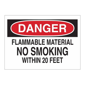 Panneau de signalisation interdiction de fumer pour matériaux inflammables Brady Danger, 7x10 pouces, pour zones de sécurité industrielle - Product Image 3