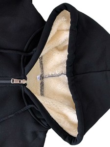 High Quality Women's Hooded Custom Sherpa Lined Cotton Fleece Zip Up Hoodies Winter Warm Plain Grey Fur <b>Jacket</b> Sweatshirt OEM - Product Image 2