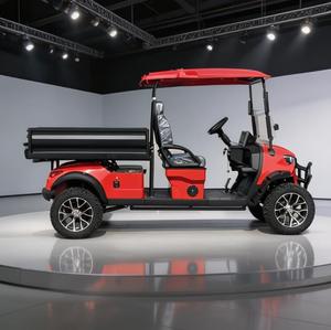 Chariot <span class=keywords><strong>de</strong></span> <span class=keywords><strong>golf</strong></span> électrique personnalisé homologué pour la route, 2 places, avec benne arrière et caisse <span class=keywords><strong>de</strong></span> chargement - Product Image 5