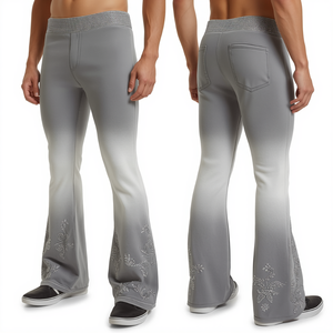 Pantalones Modernos de Hombre con Pedrería y Diseño de Ondas de Hielo, Tela Premium de Alta Calidad y Estilo Urbano - Product Image 4