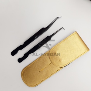 Pinzas de Precisión de Acero Inoxidable con Punta en Ángulo de 45 y 90 Grados, Color Negro Plasma, para Extensión de Pestañas - Product Image 6