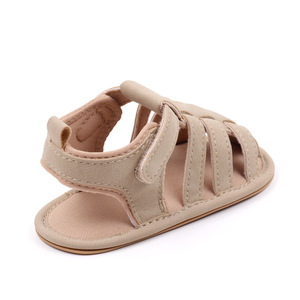 Sandales d'été confortables pour bébés de 0 à 18 <span class=keywords><strong>mois</strong></span> Sandales plates à semelles en caoutchouc antidérapantes Chaussures respirantes pour tout-petits pour garçons - Product Image 6