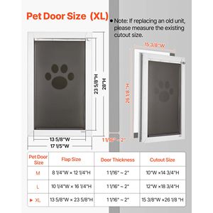 Porte pour chien extra-large résistante aux intempéries avec 3 volets magnétiques pour portes intérieures et extérieures - Product Image 5