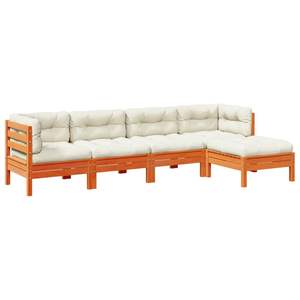 Conjunto de Sofás de Jardín Color Crema Marrón - Product Image 2