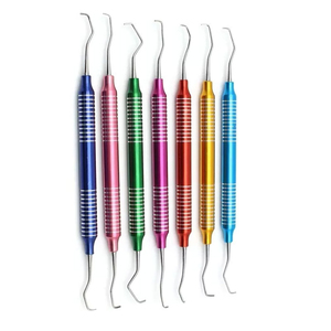 7 Curettes dentaires manuelles de qualité professionnelle Gracey, en acier multicolore, détartreurs parodontaux, manche creux, autoclavables - Product Image 2