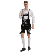 Klassische Bayerische Oktoberfest Echtleder Lederhosen Herren Traditionelles Deutsches Bierfest-Kostüm 3D-Stickerei Übergröße