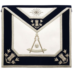 Tabliers maçonniques de qualité supérieure brodés à la main, tabliers de maître maçon bleus et blancs en velours, tabliers maçonniques personnalisés - Product Image 1