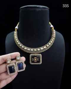 Gargantilla Tradicional fabricante de AD latón COLLAR COLGANTE conjunto tendencia para la fiesta de boda de las mujeres desgaste - Product Image 1