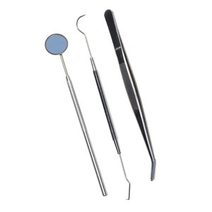 Ensemble d'instruments dentaires électriques : Miroir, sonde exploratrice, pinces à poignée moletée, outils en acier inoxydable certifiés CE pour soins bucco-dentaires Classe I - Product Image 3