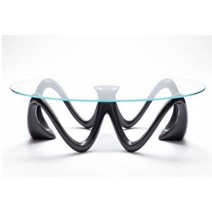 Table d'appoint moderne en métal argenté, style salon, ronde, avec pieds en métal. - Product Image 1