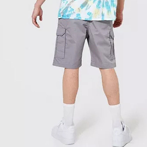Pantalones Cortos Cargo Grises para Hombre, Cintura Media, Elásticos, Transpirables, de Lona, Casuales, Tipo Bermuda, con Bolsillos - Product Image 1