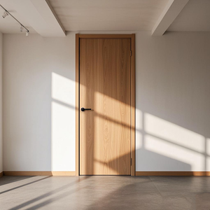 Puertas Modernas y Sencillas de MDF Sólido para Interiores, Nuevos Modelos de Madera de Teca Invisible para Dormitorio, Baño, Hotel, Cocina, Puertas de Polímero - Product Image 2