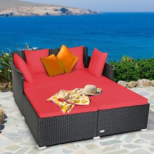 Cama de Día de Ratán de Lujo para Exteriores con Cojín Impermeable para Piscina y Apartamento - Product Image 2