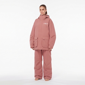 Conjunto de traje de esquí impermeable para mujer, chaqueta y pantalones de snowboard cálidos y resistentes al viento, ropa deportiva de invierno para exteriores - Product Image 5
