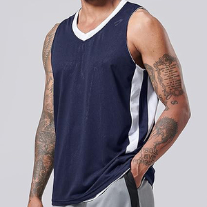 Camiseta Deportiva Personalizada para Hombre, Cuello en U, Secado Rápido, Tejido Acanalado, Corte Ajustado, Chaleco Deportivo, Venta en Línea - Product Image 6