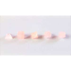 Cuarzo Rosa, 5 Piezas, Figuras de Cristales Sólidos Platónicos, Gemas Curativas, Minerales Reiki, Feng Shui Espiritual, Hechos a Mano, en Oferta - Product Image 1