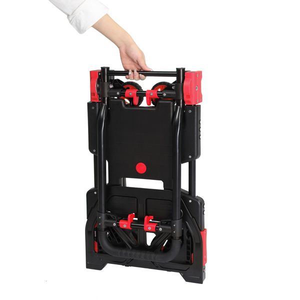 2-in-1 150kg Red Luggage Trolley Durable Hand Cart & Trolley Combination