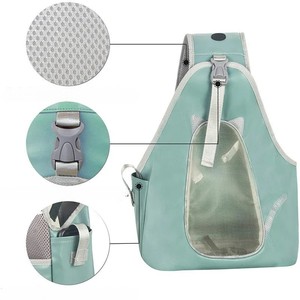 Pet <b>Backpack</b> Carrier Solid Color Nylon Breathable Mesh Zipper Closure For <b>Cats</b> - Product Image 4