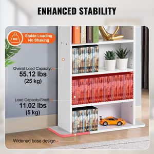 Mobiletto portaoggetti a 5 livelli per CD e DVD, scaffale regolabile per 240 CD, protegge e organizza musica, film e video - Product Image 3