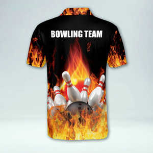 Chemises de bowling personnalisées avec logo imprimé, en toile respirante 100 % polyester, séchage rapide, impression par sublimation - Product Image 3