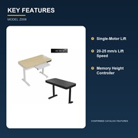 Bureau debout électrique réglable en hauteur avec contrôle de mémoire, port USB, capacité de charge de 100 kg pour poste de travail de bureau moderne