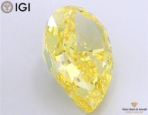 Chef-d'œuvre pour bague 5,00 CARAT Certifié IGI Couleur Jaune Vif Fantaisie Clarté VVS2 Coupe Poire Diamant de laboratoire cultivé en CVD - Product Image 3