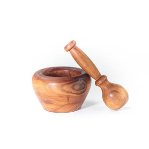 Handcrafted Natural Acacia Wood Mortar and Pestle Set Eco-Friendly Spice <b>Herb</b> <b>Grinder</b> & Masher for Grinding Spices <b>Herbs</b> - Product Image 1