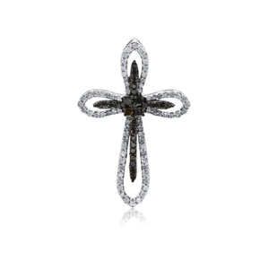 0.98 Cttw White & Brown Natural Diamond Pendant <b>Necklace</b> for Women in 925 Sterling Silver, 18 Inch Chain, Round Cut (G-H Color) - Product Image 1