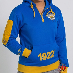 Nouvel Arrivage Sweat à Capuche Décontracté pour Femme avec Demi-Zip, Broderie Sigma Gamma Rho 1922 et Poche sur la Manche Zippée - Product Image 4