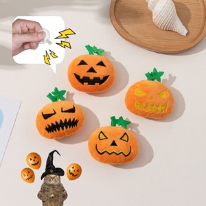 Juguete Masticable para Gatos con Forma de Calabaza de Halloween, Juguete Interactivo de Felpa para Mascotas, para Limpiar los Dientes y Estimular el Movimiento - Product Image 1