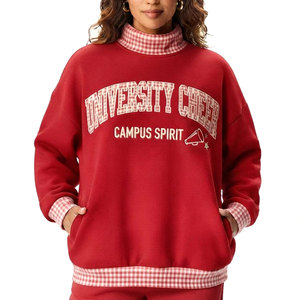 เสื้อสเวตเชิ้ตคอกลมโอเวอร์ไซส์สีฟ้าอ่อนสำหรับผู้หญิง พิมพ์ลาย Music Club ผ้าฝ้าย 100% กันน้ำ กันลม เป็นมิตรกับสิ่งแวดล้อม เหมาะสำหรับใส่ในฤดูใบไม้ร่วง - Product Image 5