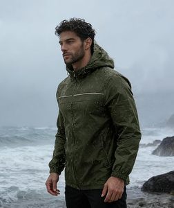 Wholesale Designer Men's Winter Long Outdoor Hooded Windbreaker Jacket Stand Collar Vintage Lightweight Windproof Waterproof - Product Image 1