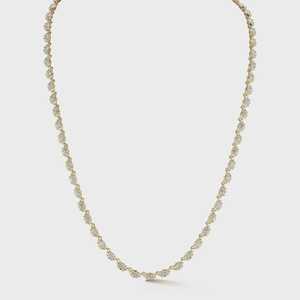 Marquise Cut Lab Diamond Tennis Necklace 10K 14K 18K Solid Gold Adjustable 14-16 inches Classic Style Statement <b>Choker</b> Wholesale - Product Image 1