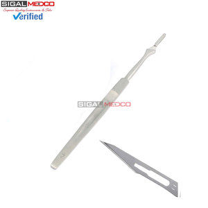 Lame de scalpel en acier au carbone stérile numéro 11, manche réutilisable, certifiée CE, pour procédures médicales, dentaires, vétérinaires et de laboratoire - Product Image 6