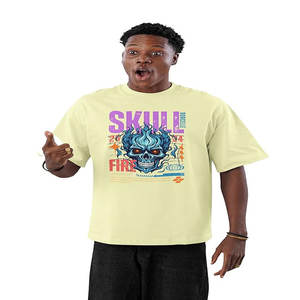 Fabricante 250 300 Gsm Blank Box Tee camiseta para hombres Drop Shoulder Boxy Fit Crop camiseta de gran tamaño Heavyweight 100% algodón - Product Image 4