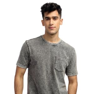 Camiseta lavada con ácido de algodón pesado para hombre con logotipo personalizado Nuevo diseño Moda Regular Fit Impreso Top Jersey liso - Product Image 5