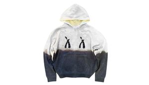 Sudadera con capucha y cremallera degradado morado tie-dye con logo de pedrería, de felpa lavada, mezcla de algodón y felpa, oversize con hombros caídos - Product Image 3