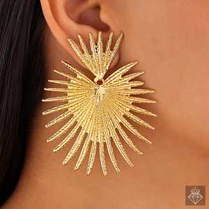 PRAO Pendientes llamativos chapados en oro Accesorio de moda antideslustre - Product Image 2