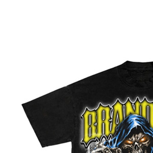 Camiseta Negra de Hombre, Manga Corta, Cuello Alto, Estilo Urbano, Corte Regular, 100% Algodón, Ecológica, Antiarrugas - Product Image 4