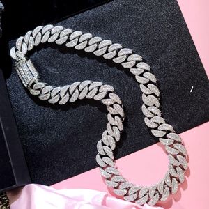 สร้อยคอแบบ Iced Out Link Chain เงินแท้ 925 ชุบโรเดียม ประดับเพชร VVS มอยส์ซาไนต์ เครื่องประดับฮิปฮอปสำหรับผู้ชาย - Product Image 2