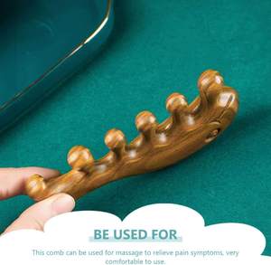 Auténtico Peine de Sándalo Verde para Masaje del Cuero Cabelludo, Cuello, Manos y Piernas, Masajeador de Madera Natural - Product Image 2