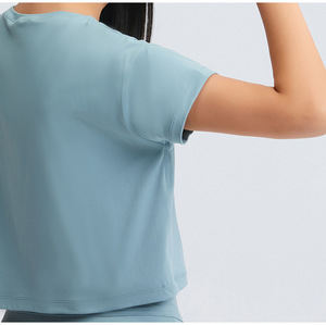Camisetas cortas para mujer de Factory Outlet, personalizables, de alta calidad, transpirables, con cuello redondo y media manga, para primavera/verano. - Product Image 6
