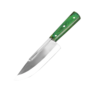 Ensemble de 4 couteaux de boucher en acier inoxydable avec manches en bois rouge, violet et vert, couteaux de cuisine robustes pour couper la viande - Product Image 2