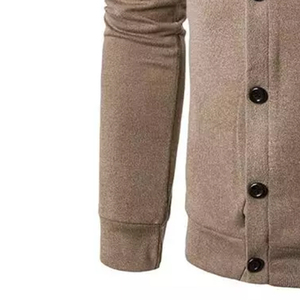 Pull en tricot pour homme, col en V, manches longues, couleur unie, laine/acrylique, respirant, vêtements d'hiver - Product Image 2