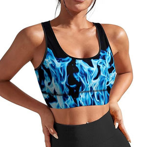 Sujetador deportivo ligero para mujer, sublimado, tallas grandes, con copas personalizables, tipo tanga, top corto, con almohadillas de pecho independientes. - Product Image 2