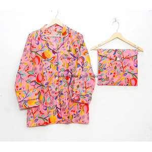 Nouvel ensemble de pyjama en coton pour femme, confortable, idéal pour la demoiselle d'honneur, pyjama en coton pour adulte - Product Image 2